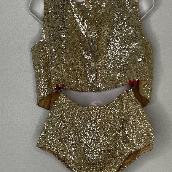 Lolli sequin two piece bloomer bottom shorts and top Size M - Picture 5 of 9